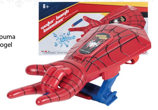 1T Guante Spiderman Dardos E Hidrogel